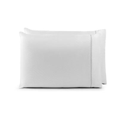 Par De Fronhas 70cm X 50cm 2 Peças Laura Toque Percal 400 Fios 100% Poliéster - Branco