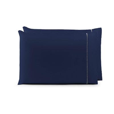 Par De Fronhas 70cm X 50cm 2 Peças Laura Toque Percal 400 Fios 100% Poliéster - Azulmarinho