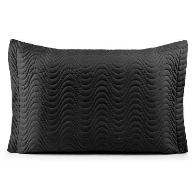 Porta Travesseiro Avulso 70cm X 50cm Com Debrum 1 Peça Laura Matelado Toque 400 Fios 100% Poliéster - Preto
