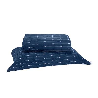 Kit Cobre Leito Solteiro 2 Peças Bordado Urbany Hipercal 400 Fios 100% Poliéster - Azul Marinho