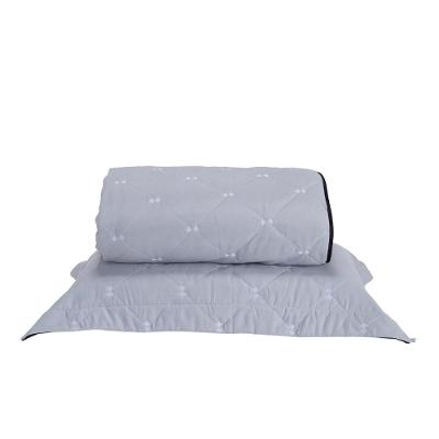 Kit Cobre Leito Dupla Face Solteiro 2 Peças Bordado Essence Hipercal 400 Fios 100% Poliéster - Cinza