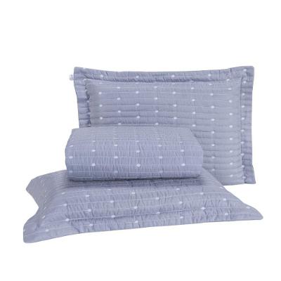 Kit Cobre Leito Queen 3 Peças Bordado Urbany Hipercal 400 Fios 100% Poliéster - Cinza