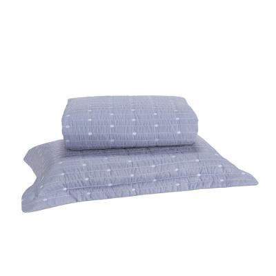 Kit Cobre Leito Solteiro 2 Peças Bordado Urbany Hipercal 400 Fios 100% Poliéster - Cinza