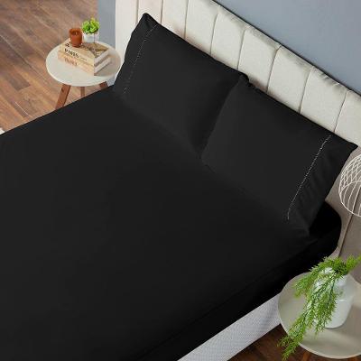 Jogo De Lençol Solteiro 2 Peças Laura 400 Fios 100% Poliéster - Preto