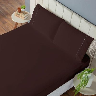 Jogo De Lençol Solteiro 2 Peças Laura 400 Fios 100% Poliéster - Marrom