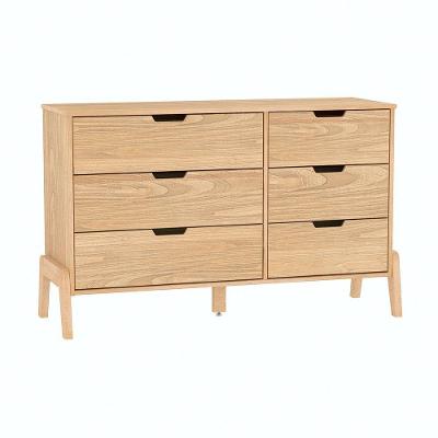 Cômoda 6 Gavetas Veneza Em Madeira Carvalho Rústico 119x40x76 Cm Marin