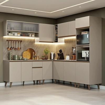 Armário De Cozinha Completa De Canto 445cm Crema Nice Madesa 02 Crema