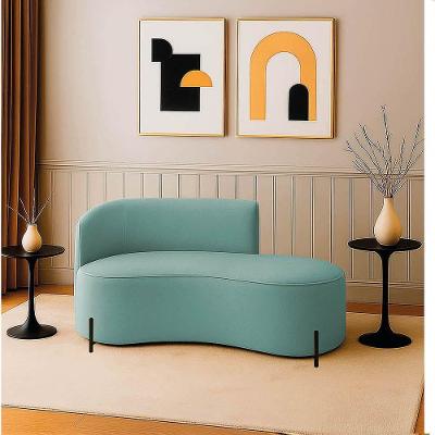 Sofá 2 Lugares Orgânico 140cm Pé Preto Morgan Cotelê Ext-veludo Menta D03 - D'rossi