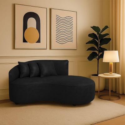 Sofá 2 Lugares Orgânico 140 Cm Morgan Sintético Pu Preto D03 - D'rossi