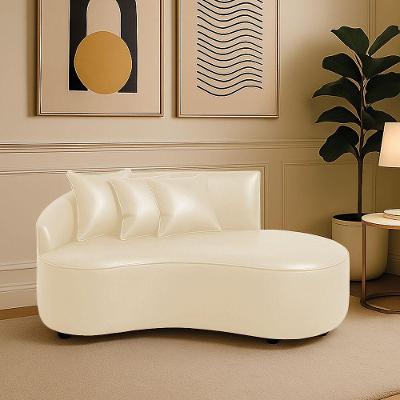 Sofá 2 Lugares Orgânico 140 Cm Morgan Sintético Pu Bege D03 - D'rossi