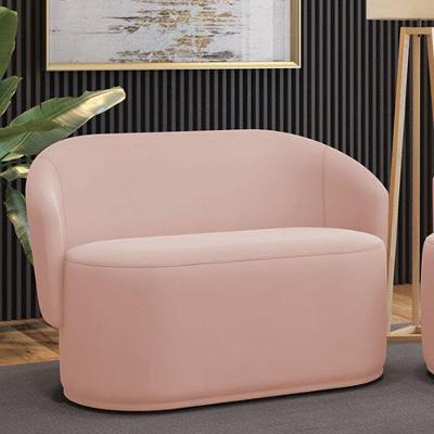 Sofá 2 Lugares Namoradeira Orgânica Para Sala Malu Veludo Rosê M11 - D'rossi