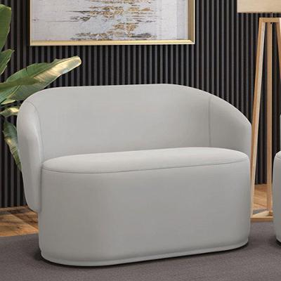 Sofá 2 Lugares Namoradeira Orgânica Para Sala Malu Veludo Cinza M11 - D'rossi