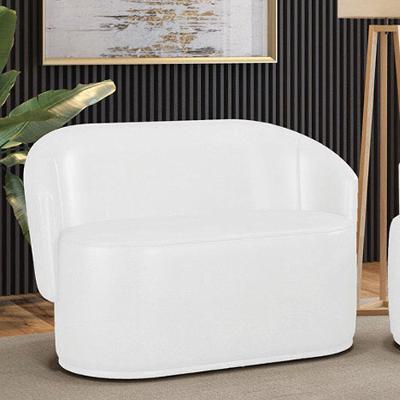 Sofá 2 Lugares Namoradeira Orgânica Para Sala Malu Sintético Pu Branco M11 - D'rossi