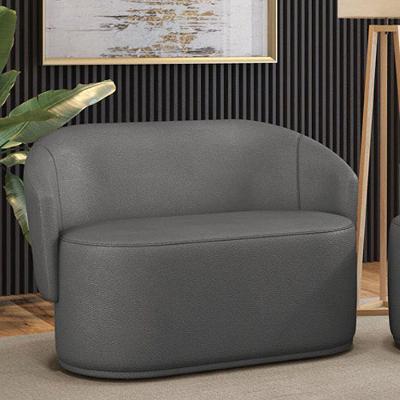 Sofá 2 Lugares Namoradeira Orgânica Para Sala Malu Sintético M11 - D'rossi Grafite