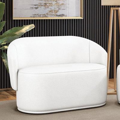 Sofá 2 Lugares Namoradeira Orgânica Para Sala Malu Sintético M11 - D'rossi Branco