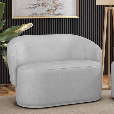 Sofá 2 Lugares Namoradeira Orgânica Para Sala Malu Sintético Cinza M11 - D'rossi