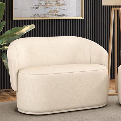 Sofá 2 Lugares Namoradeira Orgânica Para Sala Malu Sintético Bege M11 - D'rossi