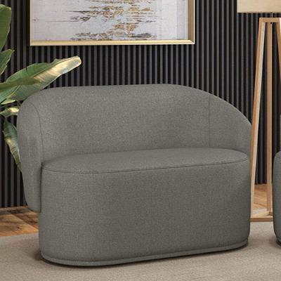 Sofá 2 Lugares Namoradeira Orgânica Para Sala Malu Linho Grafite M11 - D'rossi