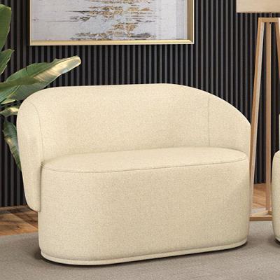 Sofá 2 Lugares Namoradeira Orgânica Para Sala Malu Linho Bege M11 - D'rossi