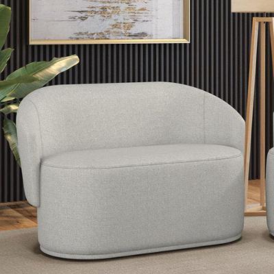 Sofá 2 Lugares Namoradeira Orgânica Para Sala Malu Linho Cinza M11 - D'rossi