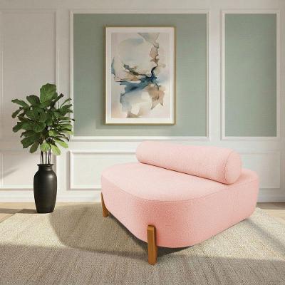 Sofá Sala Ilha Orgânico E 1 Poltrona 125cm éden Pé Aço Dourado Bouclê Azul E03 - D'rossi