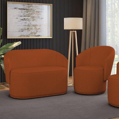 Sofá Namoradeira E Poltrona Orgânica Para Sala Malu Bouclê Terra M11 - D'rossi