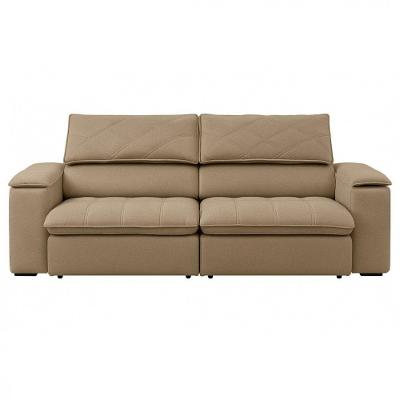 Sofá Konrad Retrátil Reclinável Mônaco 2,10 Metros Bouclê Marrom