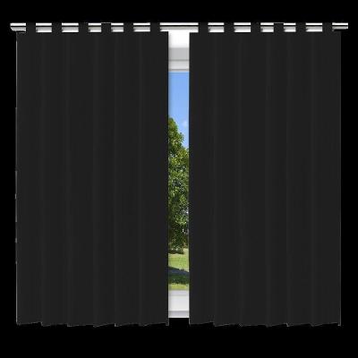 Cortina Blecaute Blackout Preto 200x200 Com Alca Para Bastao