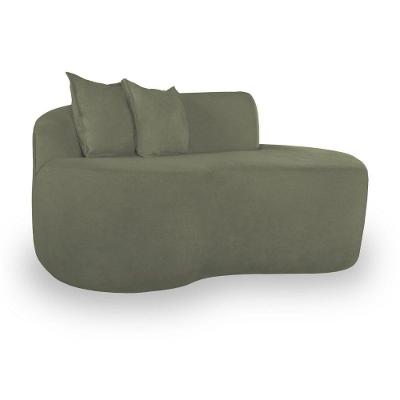 Sofá Moderno 2 Lugares Sala E Recepção Bouclé Cor:verde