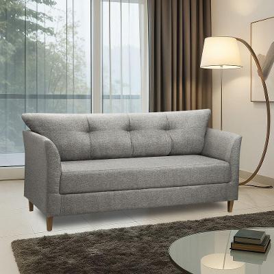 Sofá 3 Lugares Living Para Sala Leblon 180cm Linho E03 - D'rossi Cinza