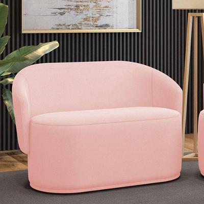 Sofá 2 Lugares Namoradeira Orgânica Para Sala Malu Suede M11 - D'rossi Rosa Bebê