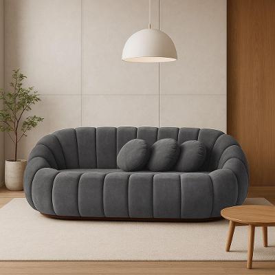 Sofá 2 Lugares Orgânico Para Sala Cloud Bouclê E03 - D'rossi Cinza Escuro