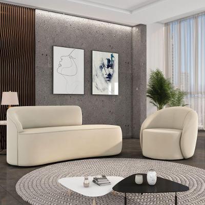 Sofá 3 Lug Orgânico180cm Morgan E Poltrona Giratória Lua Cotelê-veludo Bege D03 - D'rossi