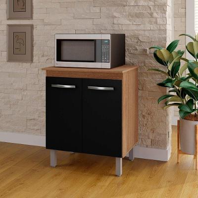 Armário Multiuso Lis 2 Portas Cozinha Mb1 Cor Savana Preto Pc