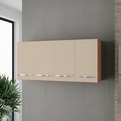 Armário 4 Portas Cozinha Aéreo íris Mb1 120cm Cor Savana Off White Pc