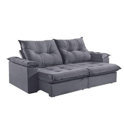 Sofá 2 Lugares Retrátil 210cm Pillow Top Reclinável M-191 Grafite