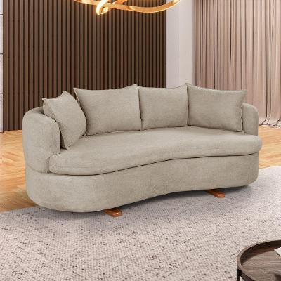 Sofa 4 Lugares Boucle M-204 2m Living Estofados Martins Bougle Bege Claro