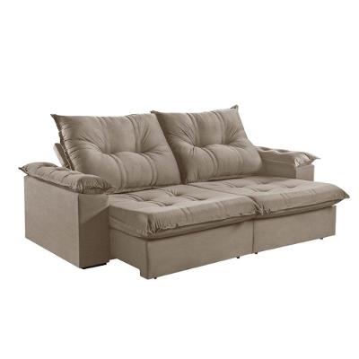 Sofá 2 Lugares Retrátil 210cm Pillow Top Reclinável M-191 Bege