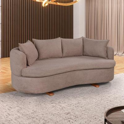Sofa 4 Lugares Boucle M-204 2m Living Estofados Martins Boucle Marrom