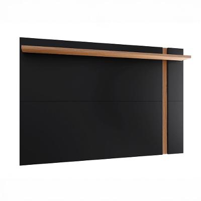 Painel Extensivo Leme - Ssx Multicoisas Cor Preto Fosco/noce Milano