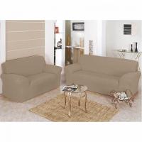 Capa de Sofá Coladinha Malha Gel 02 e 03 Lugares Avelã - 2