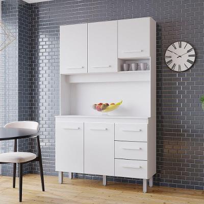 Kit Zínia 5 Portas 3 Gavetas Cozinha Mb1 120cm Cor Branco