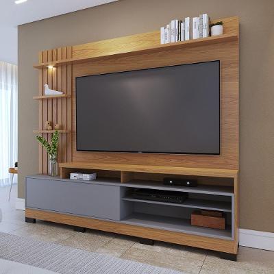 Home Maceio Com Pés 1 Porta Basculante - Ssx Multicoisas Cor Freijo/cinza Fosco