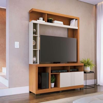 Estante Elba 136cm 2 Portas De Giro - Ssx Multicoisas Cor Freijo/off White Matte