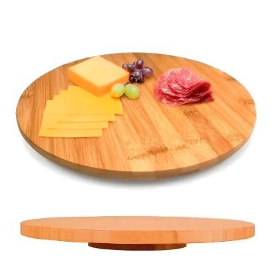 Tábua Giratória Redonda De Bambu Petiscos Utilidades