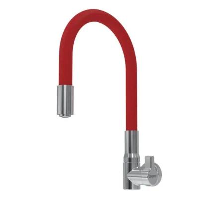 Torneira Motion Cozinha Parede Vermelha Metalizada