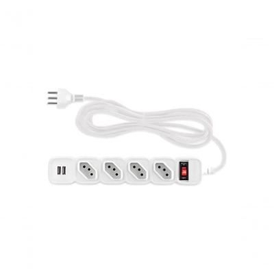 Protetor Eletrônico Intelbras Epe204 Usb+4t 2usb Branco