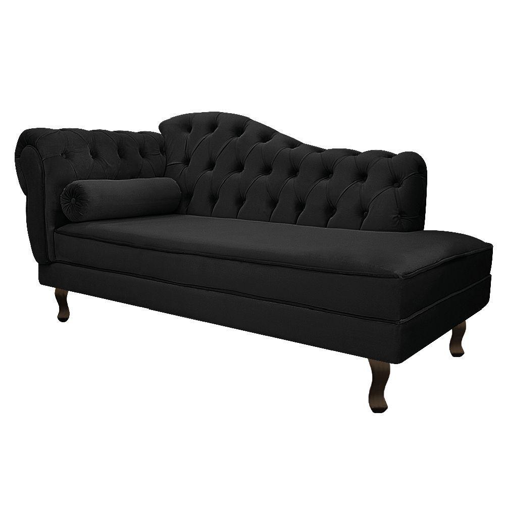 Diva Recamier Diana 140cm Lado Direito Suede Preto - 1
