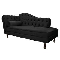 Diva Recamier Diana 140cm Lado Direito Suede Preto - 1