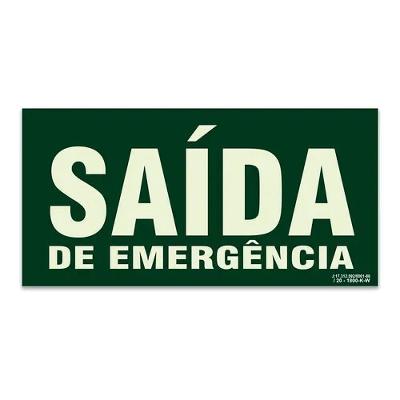 Placa S12 Saida De Emergência 10cm X 20cm